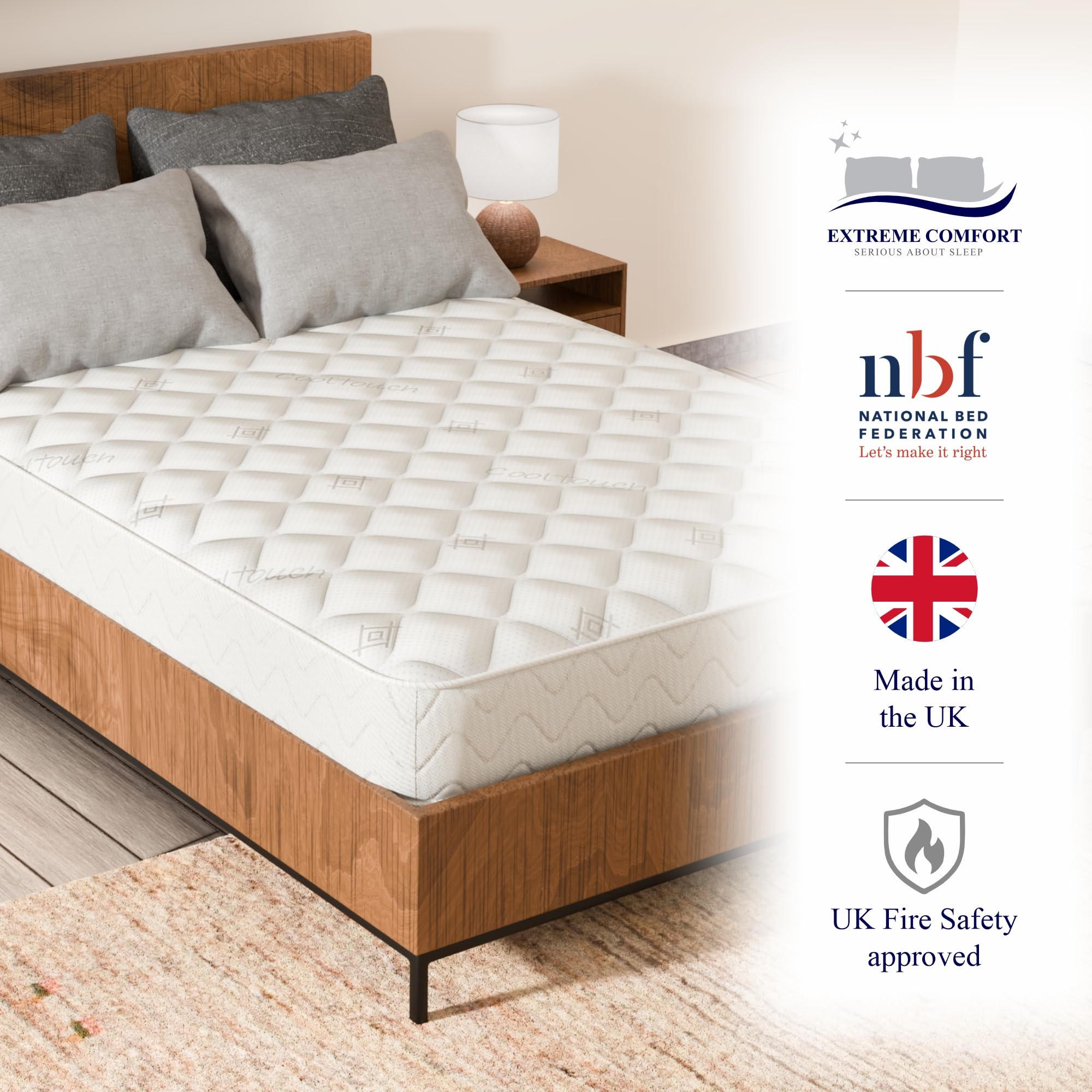 eXtreme comfort ltd Flame Essentials Orthopaedic Small Double Mattress 4 FT (120x190cm) | Firm Support Foam | Maximum Value All-Foam | 14cm Deep