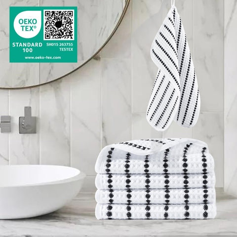 POLYTE 430 GSM Microfibre Waffle Wash Cloth Face Towel, 33.0x33.0 cm