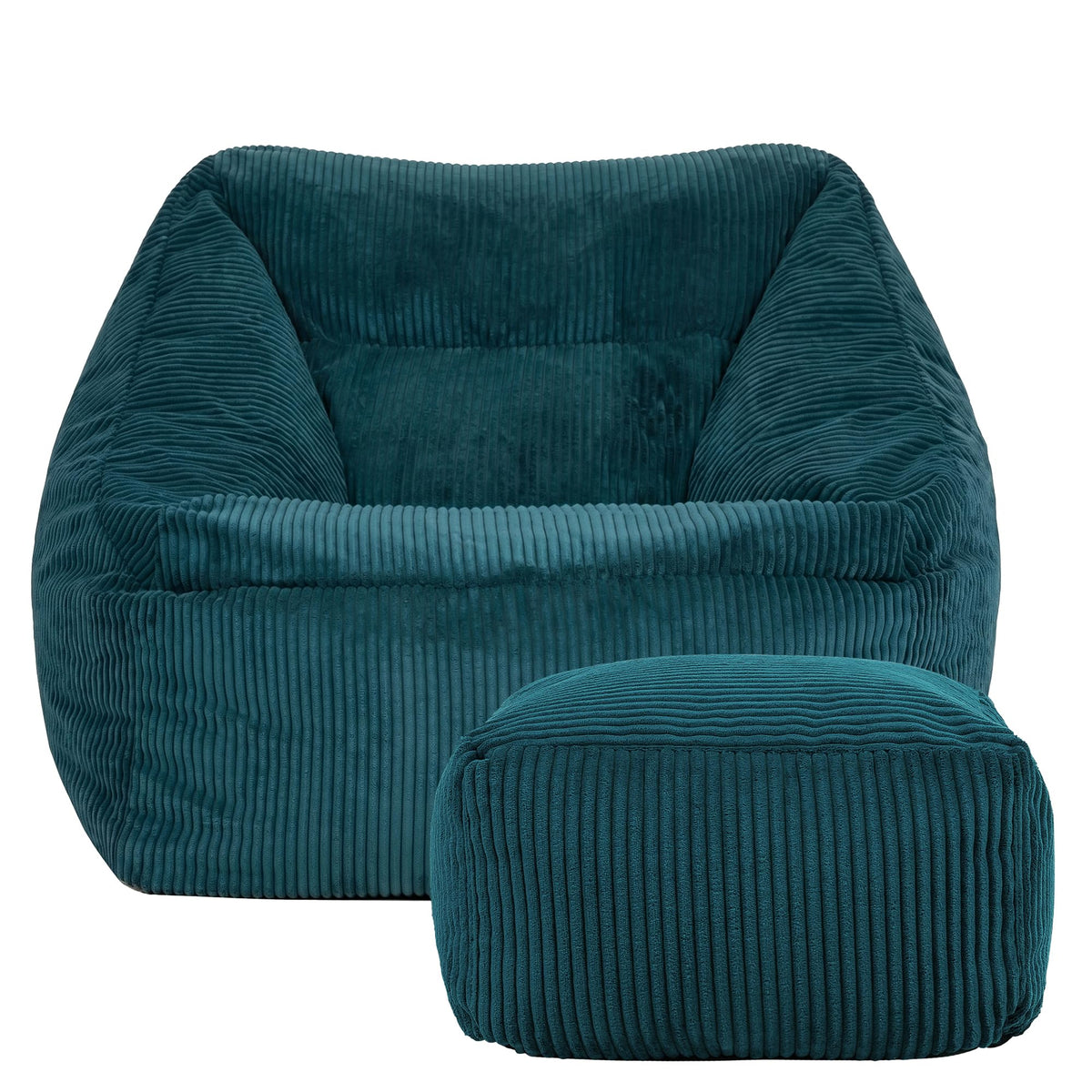 icon Natalia Cord Bean Bag Chair & Footstool with Filling Included, Teal