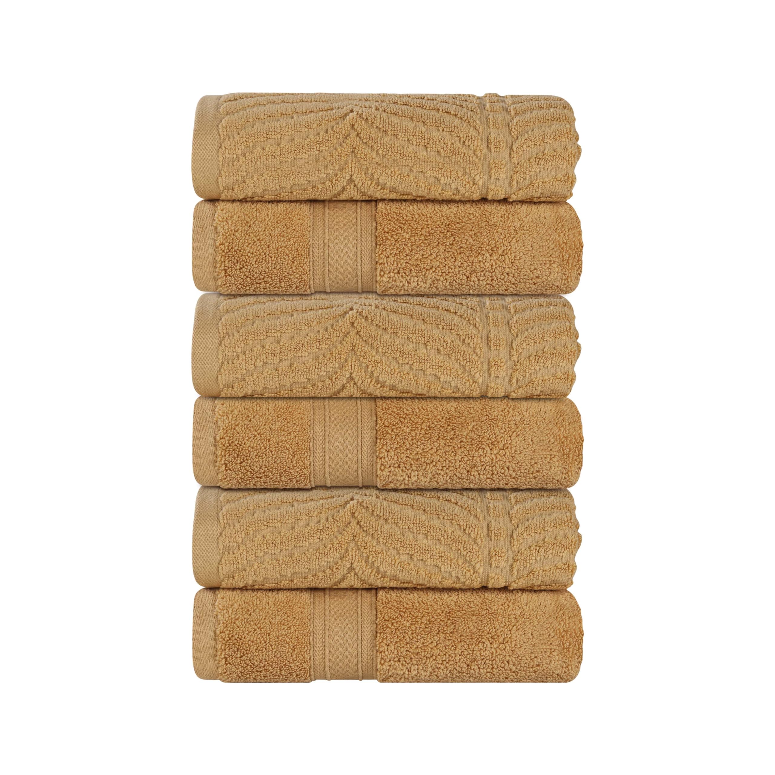 Superior Cotton Chevron Hand Towel Set, Zero Twist, Quick Dry, Small Towels, Absorbent Bathroom Basics, Home Essentials, Spa, Salon, Hotel, Kitchen