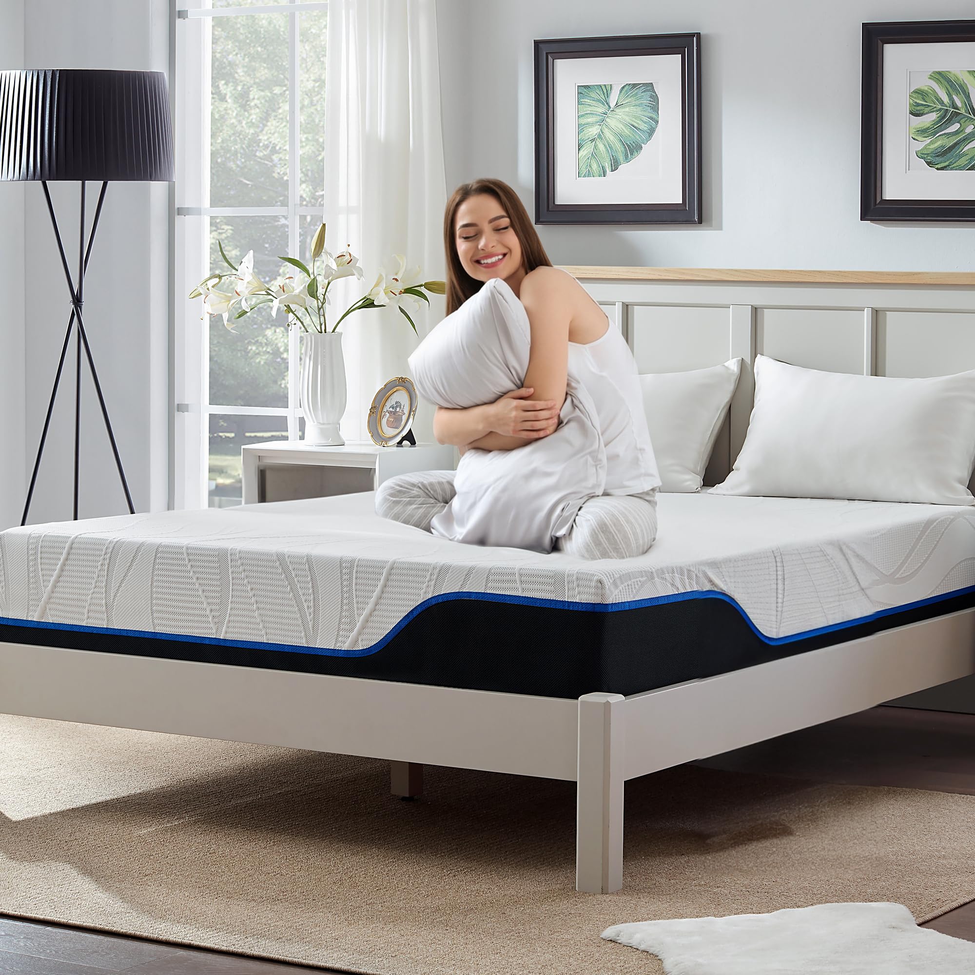 Classic Brands MFM-CG Memory Foam Mattress, White, 90x200