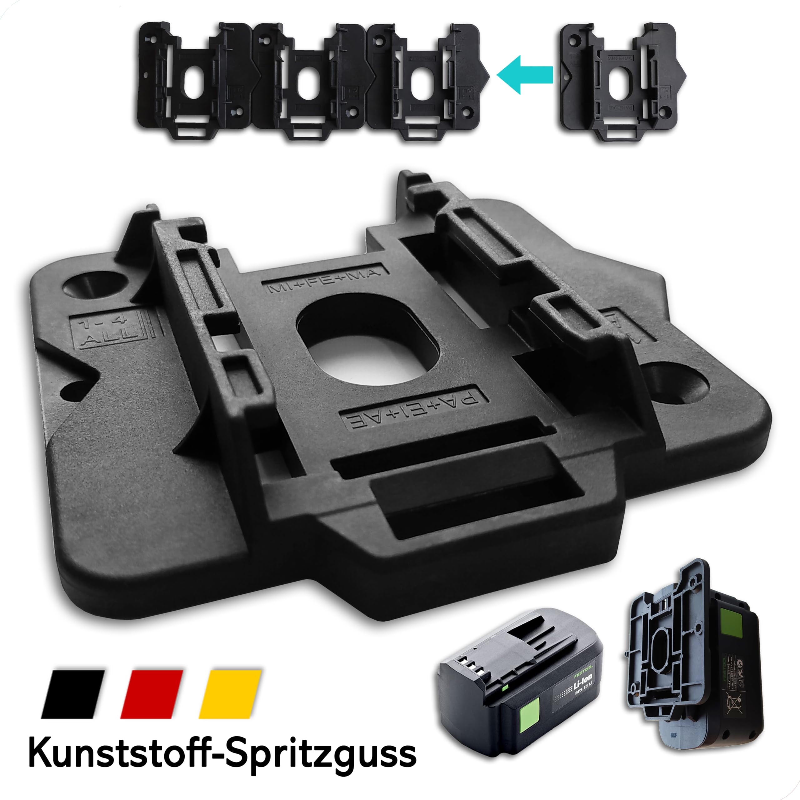 SLE Engineering 5x SLE Professional Battery Holder for Festool 12 V 15 V 18 V Battery Wall Mount Battery BP BPS BPC LI C HP HPC ASI 12 15 18 2.5 2.6
