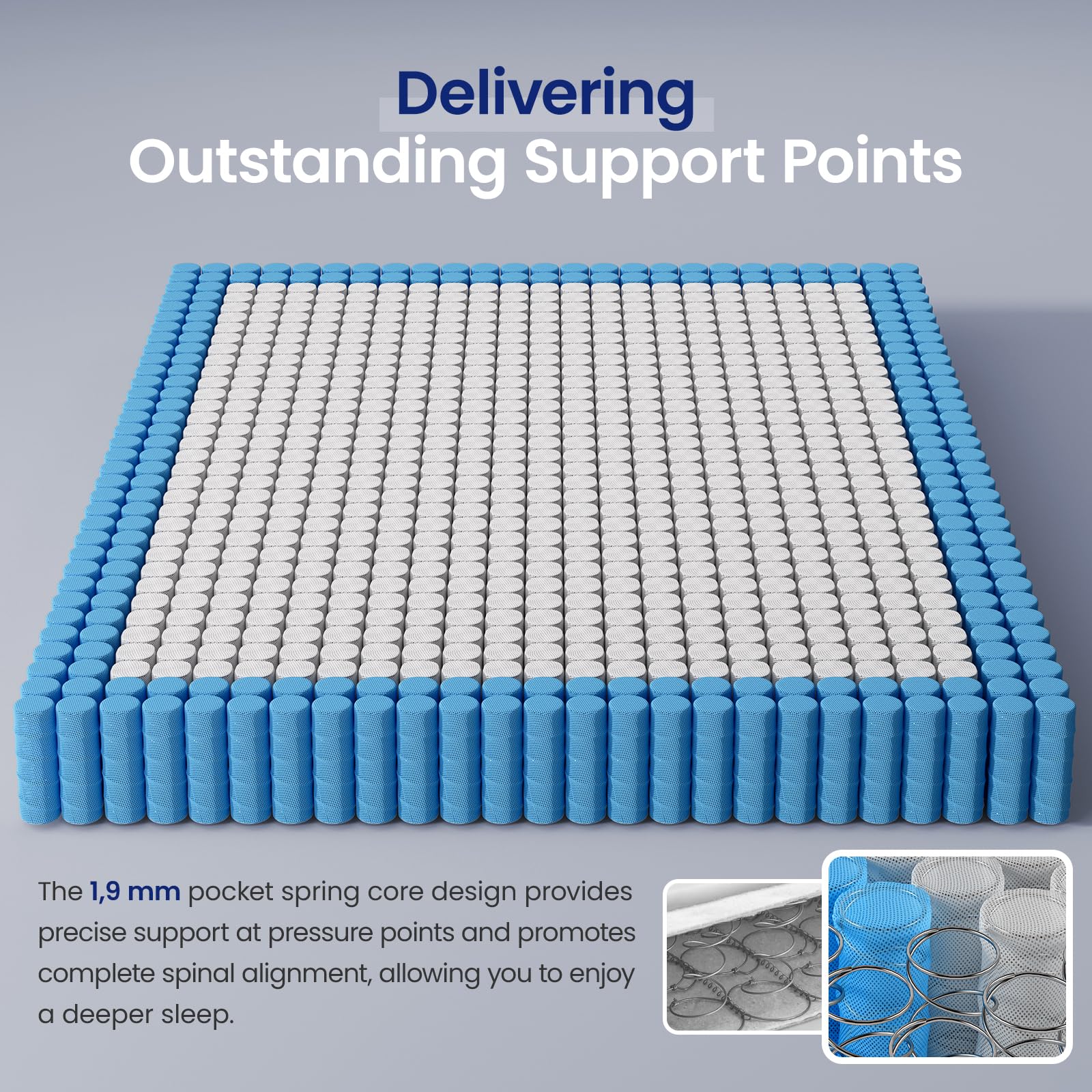 BedStory 4FT6 Double Mattress 12 Inch, Medium Firm Hybrid Pocket Sprung Mattress with Breathable Foam, Motion Isolation & Pressure Relief