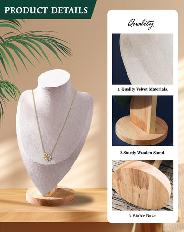 TINGSING Velvet Necklace Display Stand Jewelry Bust Display Stands