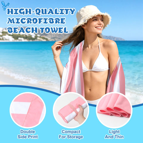 Anavasi Microfibre Beach Towels for Adults, 2 Pack 180 x 90cm 100% Recycled