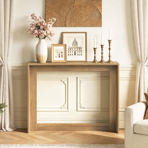 YATINEY 100 cm Farmhouse Console Table with Storage for Small Spaces