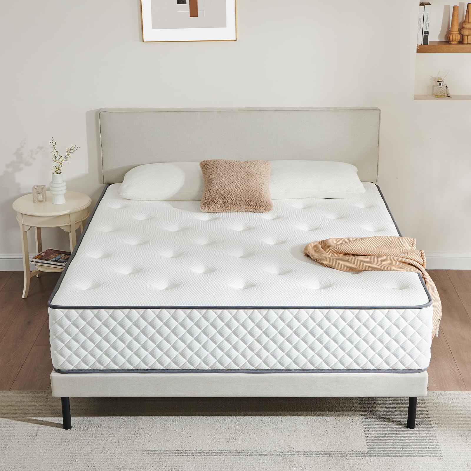 Sleremind Double Mattress,Hybrid Mattress,7-Zone Springs,135x190x25cm