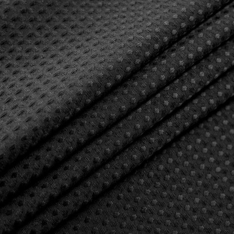 Barossa Design Waffle Fabric Shower Curtain 36" x 72" Luxury Hotel Spa 230GSM Heavy Duty Water Repellent Black Pique Pattern