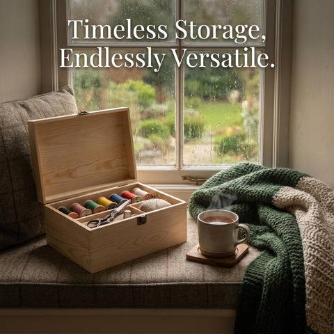 Lyyozwo Unfinished Wooden Box with Lid, Pine Wood Small Wood Crate Boxes, 30 x 20 x 15 cm Wooden Box with Hinged Lid & Locking Clasp for Home Table