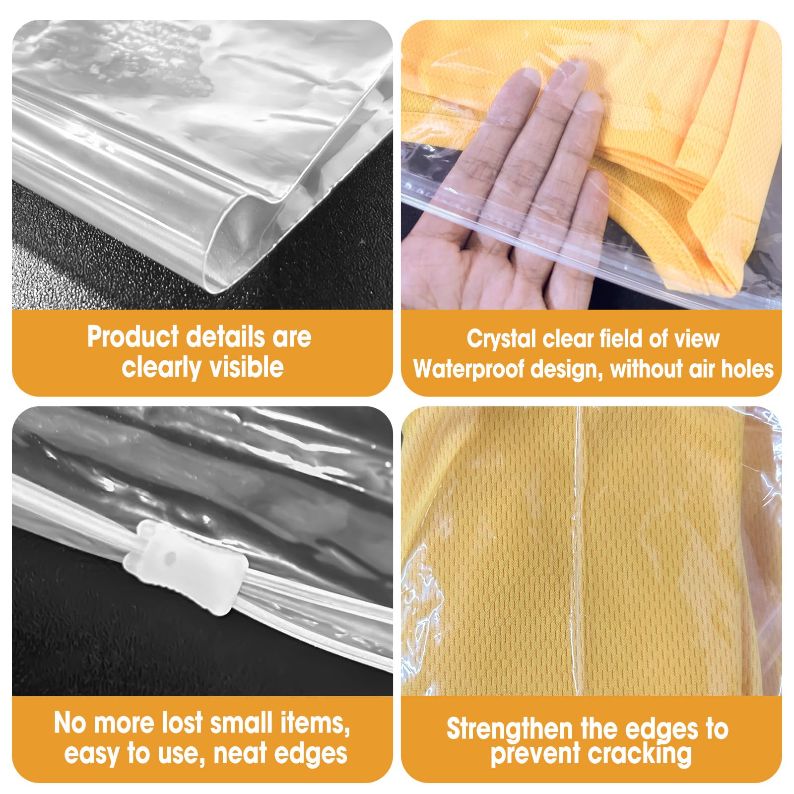 20 Pcs Reusable Ziplock Bags for Clothes 40x30cm Large Travel Zip Lock Bags Waterproof Luggage Organiser for Clothes Shoe Offices Supplies Cosmetics