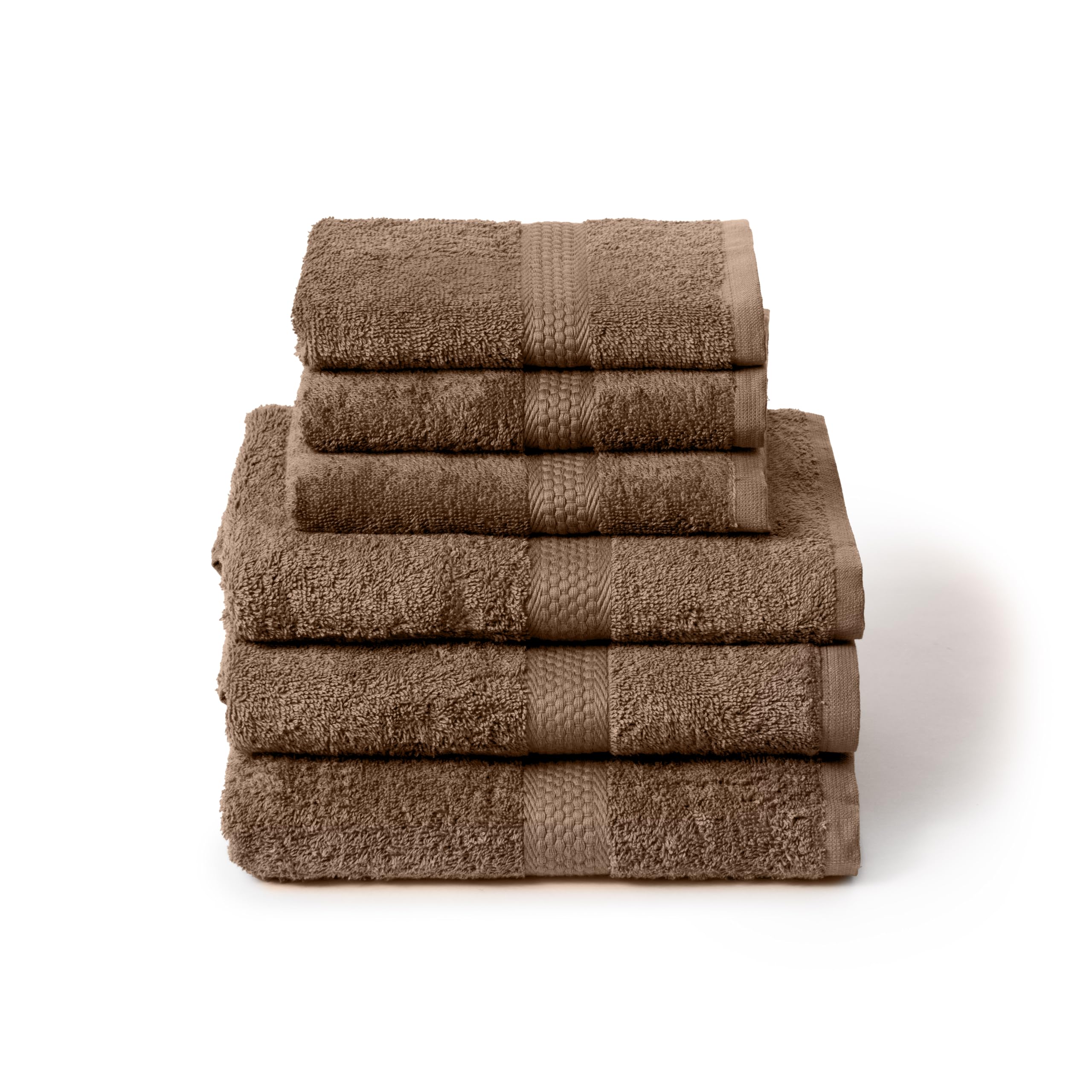 Caleffi Set of 6 Bath Towels with Guest – Consisting of 3 x Face Towel 55 x 100 cm + 3 x Bidet Towel 40 x 60 cm