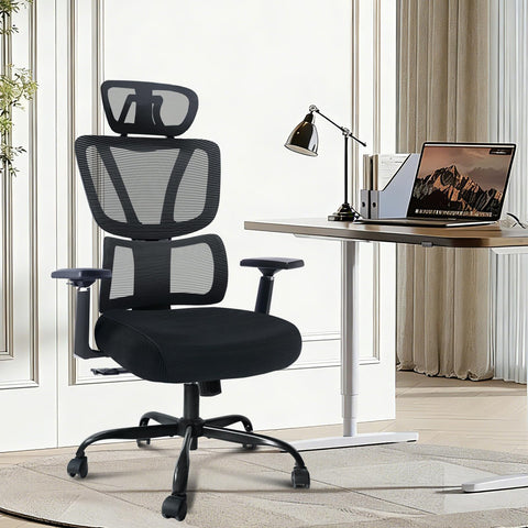 GGCIR High Back Office Chair,Ergonomic Big and Tall Desk Chair with Lumbar Support,3D Armrests,Adjustable Headrest,Comfortable Office Chairs for Home