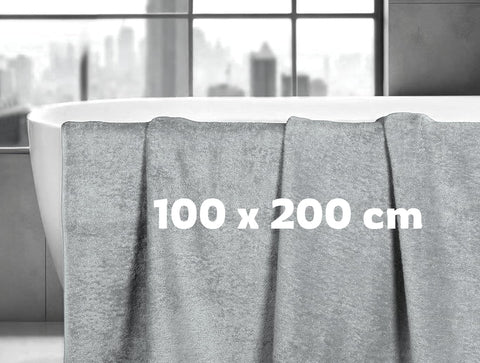 LoomTrove Pack of 2 Extra Large Jumbo Bath Sheets 100 x 200 cm 100% Egyptian Combed Cotton XL Towels Quick Dry Big Bath Sheet Super Soft Hotel
