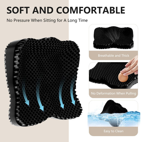 Tsmertor Enlarged Gel Seat Cushion 19in Super Large Thick Gel for Pressure Relief for Long Siiting, Coccyx Sciatica Pain Relief