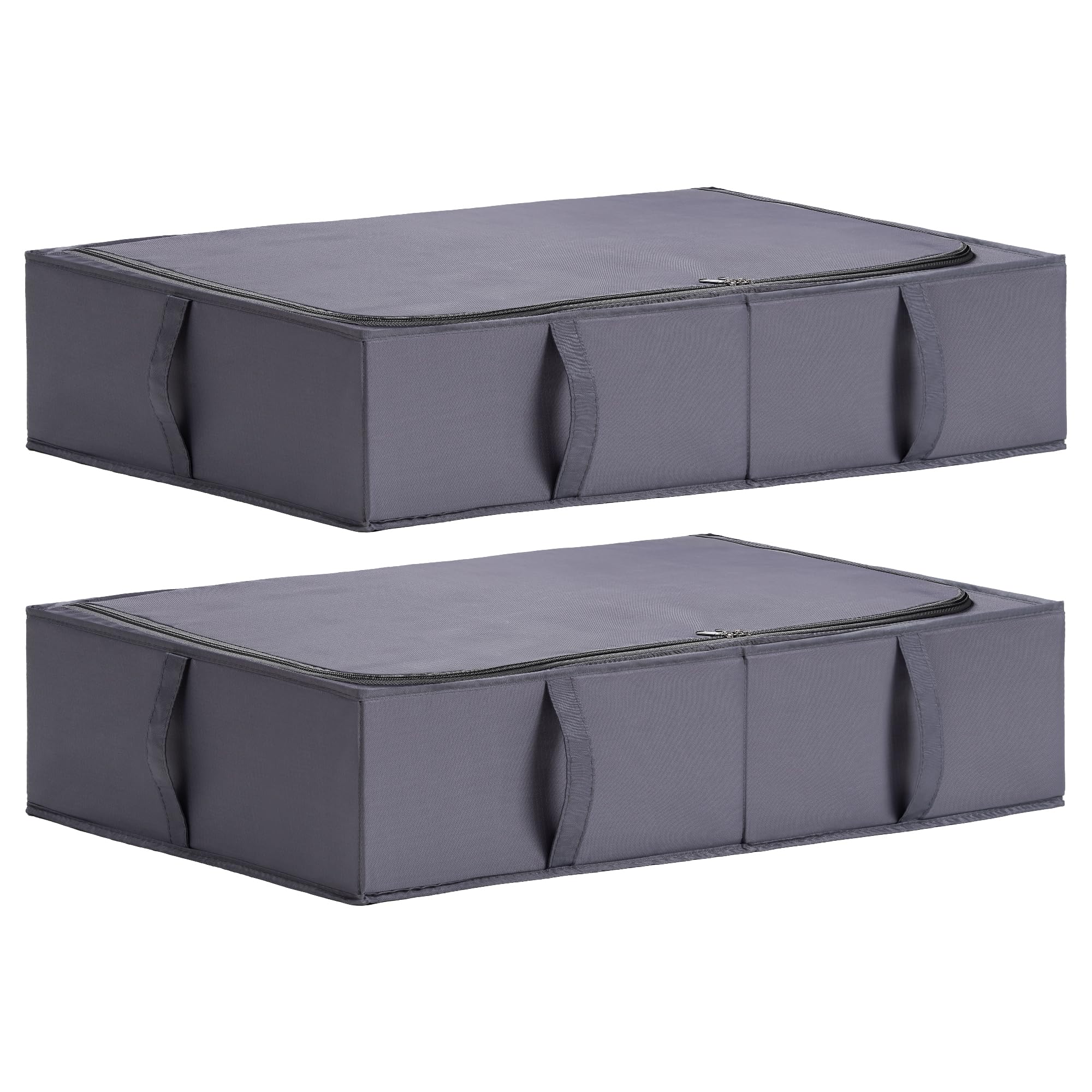 TYEERS Under Bed Storage Box with Lid, Durable Fabric, Washable, Collapsible, Under Bed Storage for Clothes, Blankets, Sheets, Shoes, 70x42x18 cm