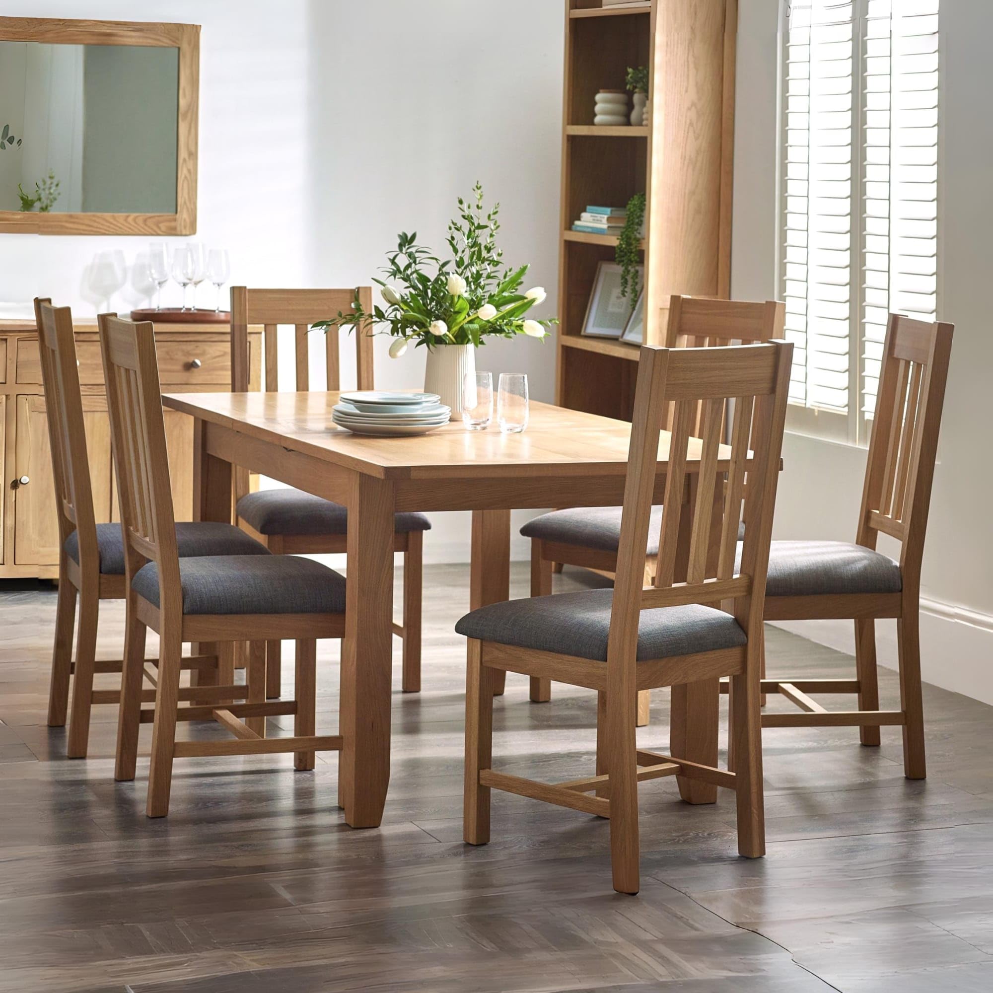 Julian Bowen Mallory Dining Chairs, Set of 2, Solid Oak - H105 x D52cm