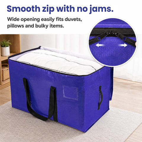 Hode Heavy Duty Moving Bags Extra Large Strong Plastic Storage Bags Zips