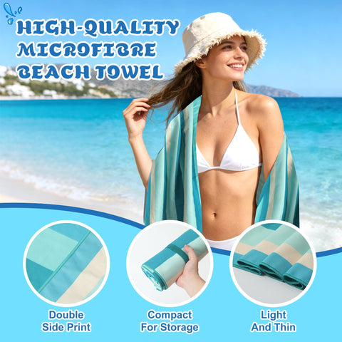 Anavasi Microfibre Beach Towels for Adults, 1 Pack 180 x 90cm 100% Recycled