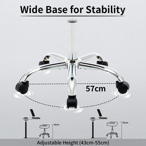 FIRAVOE Adjustable Drafting Stools 43.5–54.5 cm (Saddle Shaped Seat) (136 kg Capacity) Office Stool with Wheels