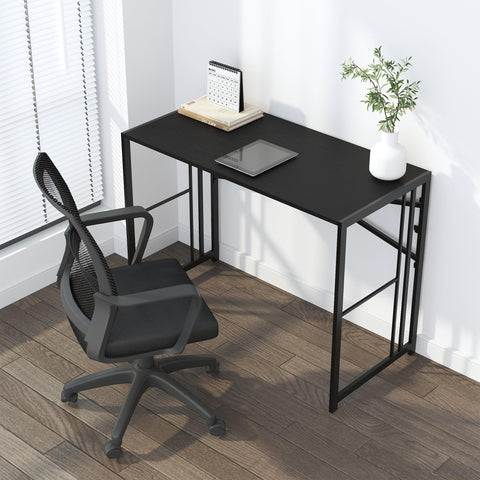 Lutown-Teen Folding Desk 103 cm No Assembly Required, Black