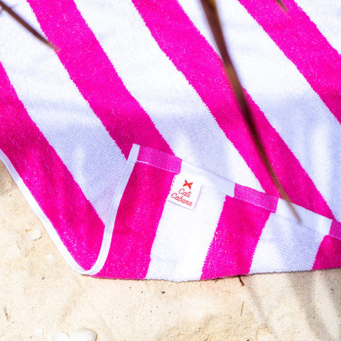 Arkwright Striped Beach Towels (30x60, 4 Pack) - 100% Cotton Perfect Pool Towels, Bath Towels (Pink)