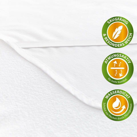 Lumaland 2x waterproof mattress cover 70 cm x 140 cm | Oeko-Tex certified, 100% cotton surface | Waterproof and breathable mattress cover