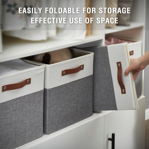 Bagnizer Collapsible Fabric Cube Storage Boxes, 33 x 33 x 33 cm, 4 Pack
