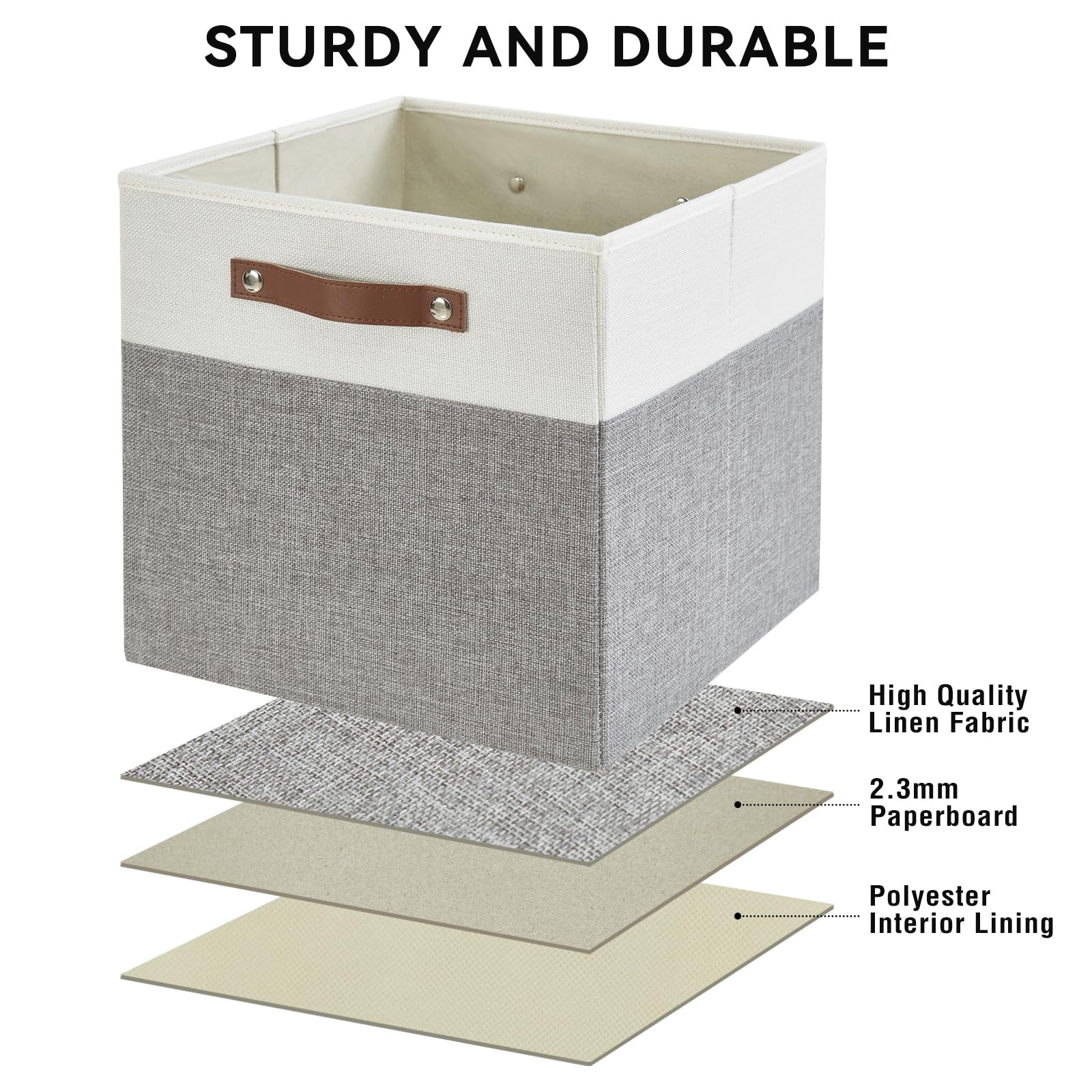 Bagnizer Collapsible Fabric Cube Storage Boxes, 33 x 33 x 33 cm, 4 Pack