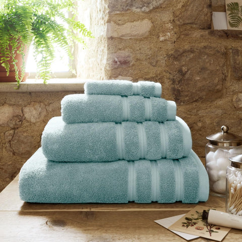 Christy Antalya Hand Towels | Set of 2 | 100% Turkish Cotton | 600GSM | Soft Plush Luxury Towel Set | 50cm x 90cm | Quick Dry | Ocean Blue