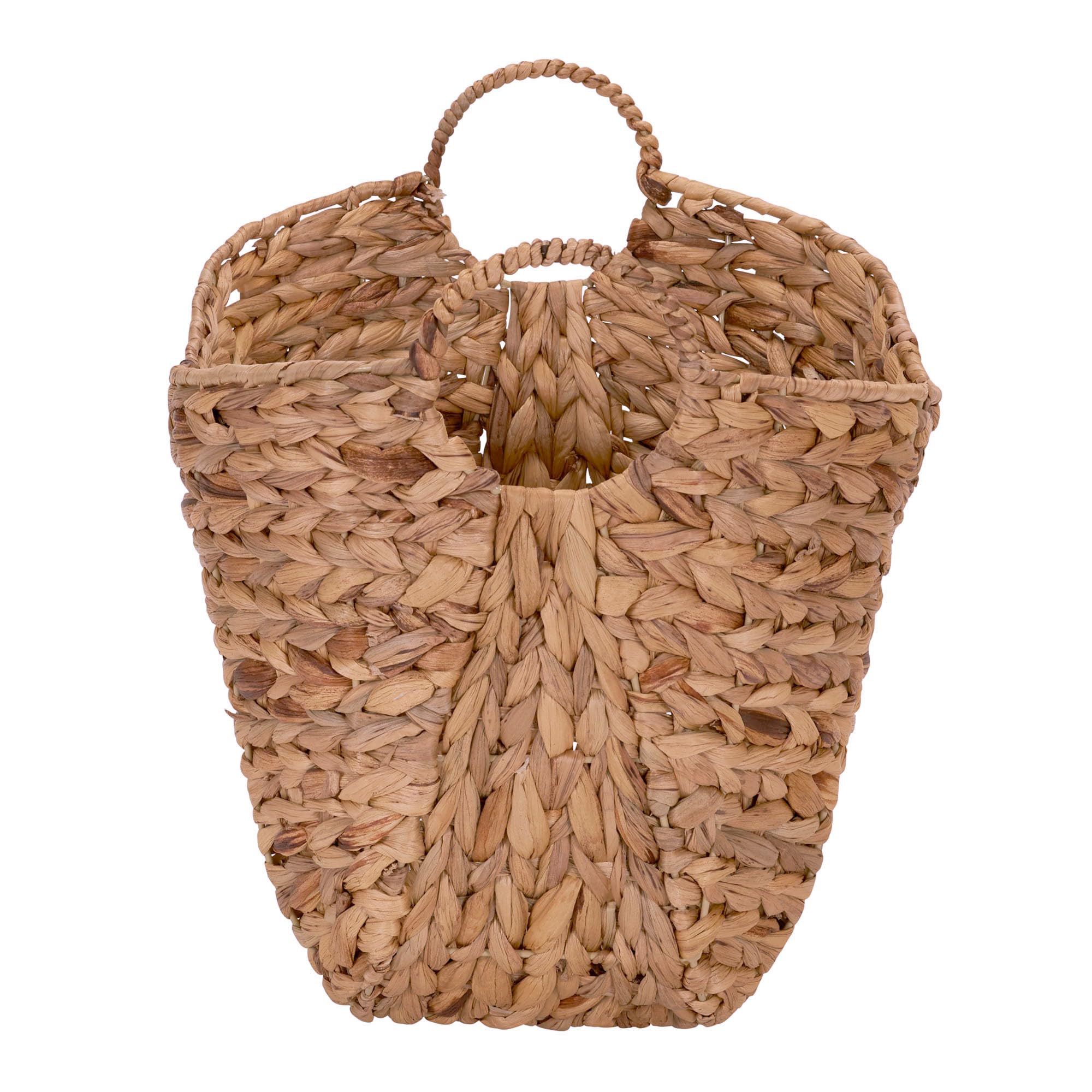 Household Essentials ML-4002 Tall Water Hyacinth Wicker Basket with Handles | Natural