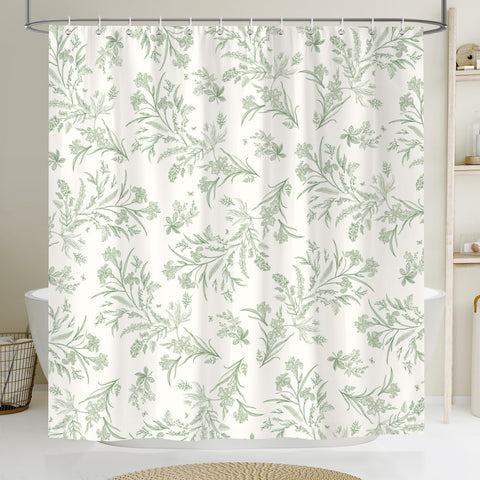 Dazzlewall Sage Green Shower Curtain for Bathroom Mould & Mildew Resistant