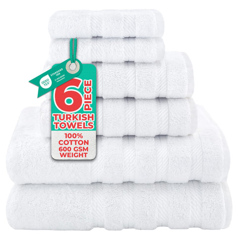 American Soft Linen Premium, Luxury Hotel & Spa, 6 Piece Towel Set, 100% Genuine Turkish Cotton for Maximum Softness and Absorbency, [Worth $78.95]