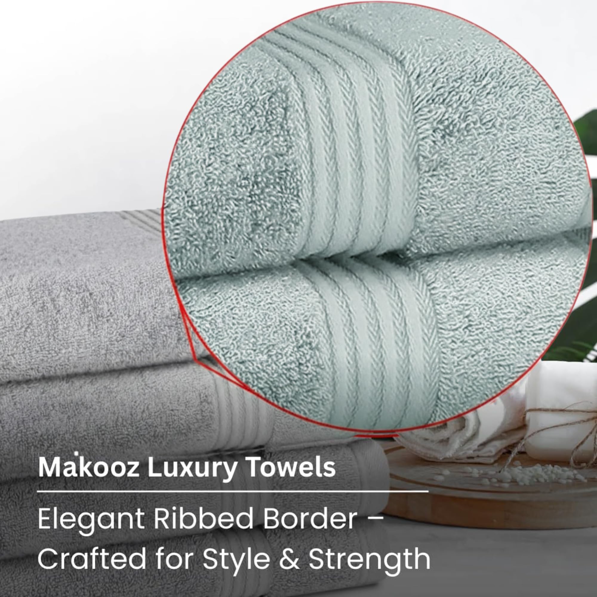 Makooz Luxurious Bamboo Face Flannels Pack of 6-700 GSM Thick Bamboo Face Cloth Towel Set- Silky Soft, Absorbent
