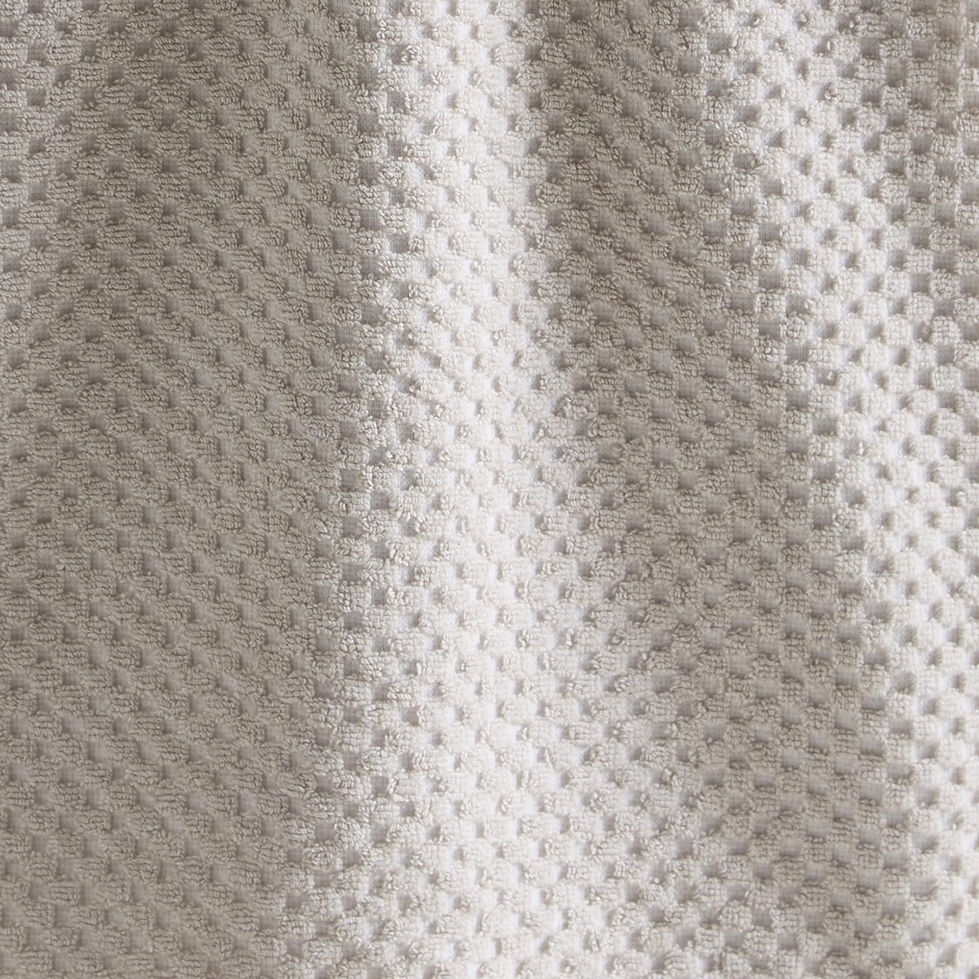 Dreams & Drapes Popcorn Check Bath Towel Natural – Soft Absorbent 100% Cotton Jacquard Textured Bathroom Towel, Quick‑Dry