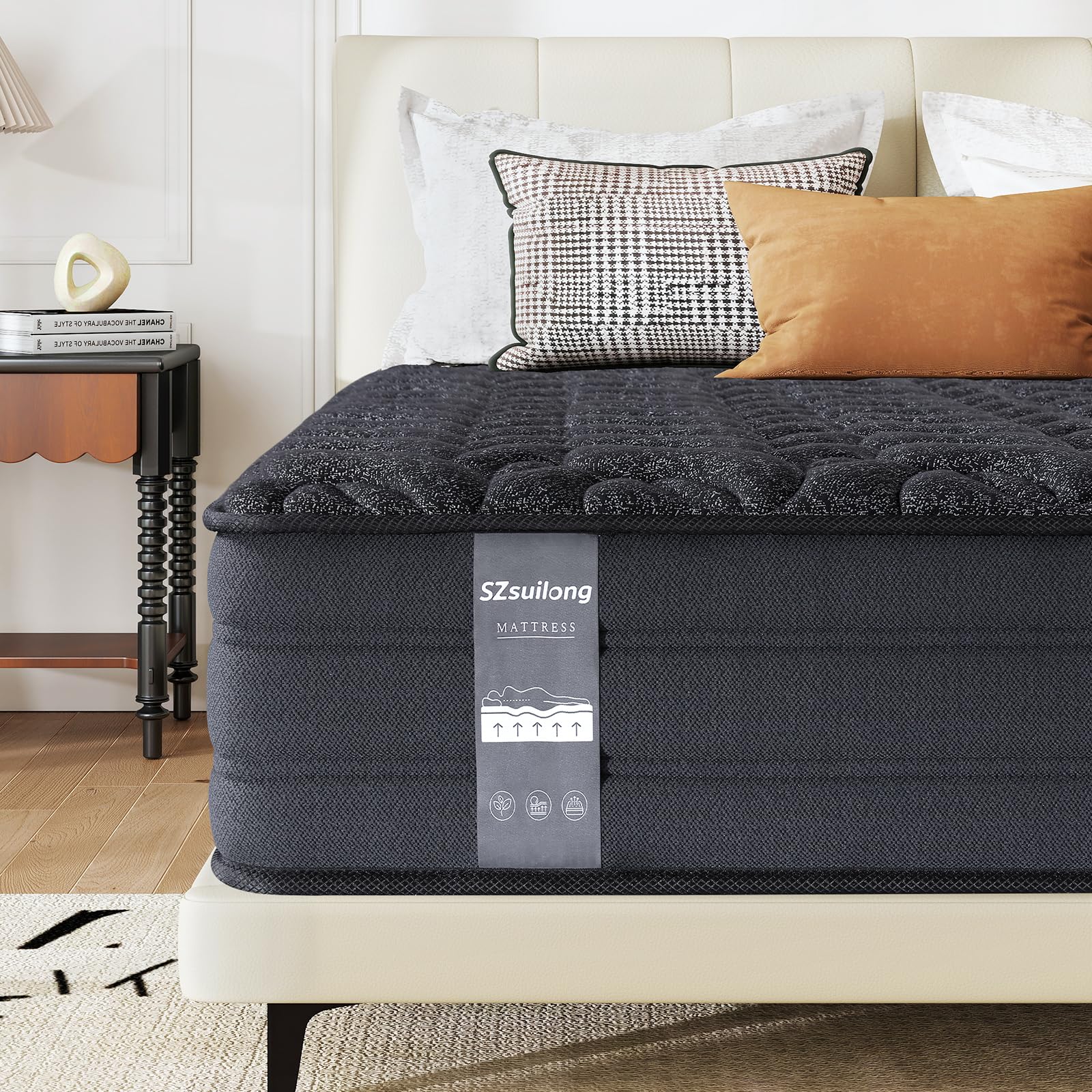 SZsuilong 90x190x30cm Single Memory Foam Hybrid Mattress - Pocket Sprung Mattress Single Size Medium Firm for Pressure Relief