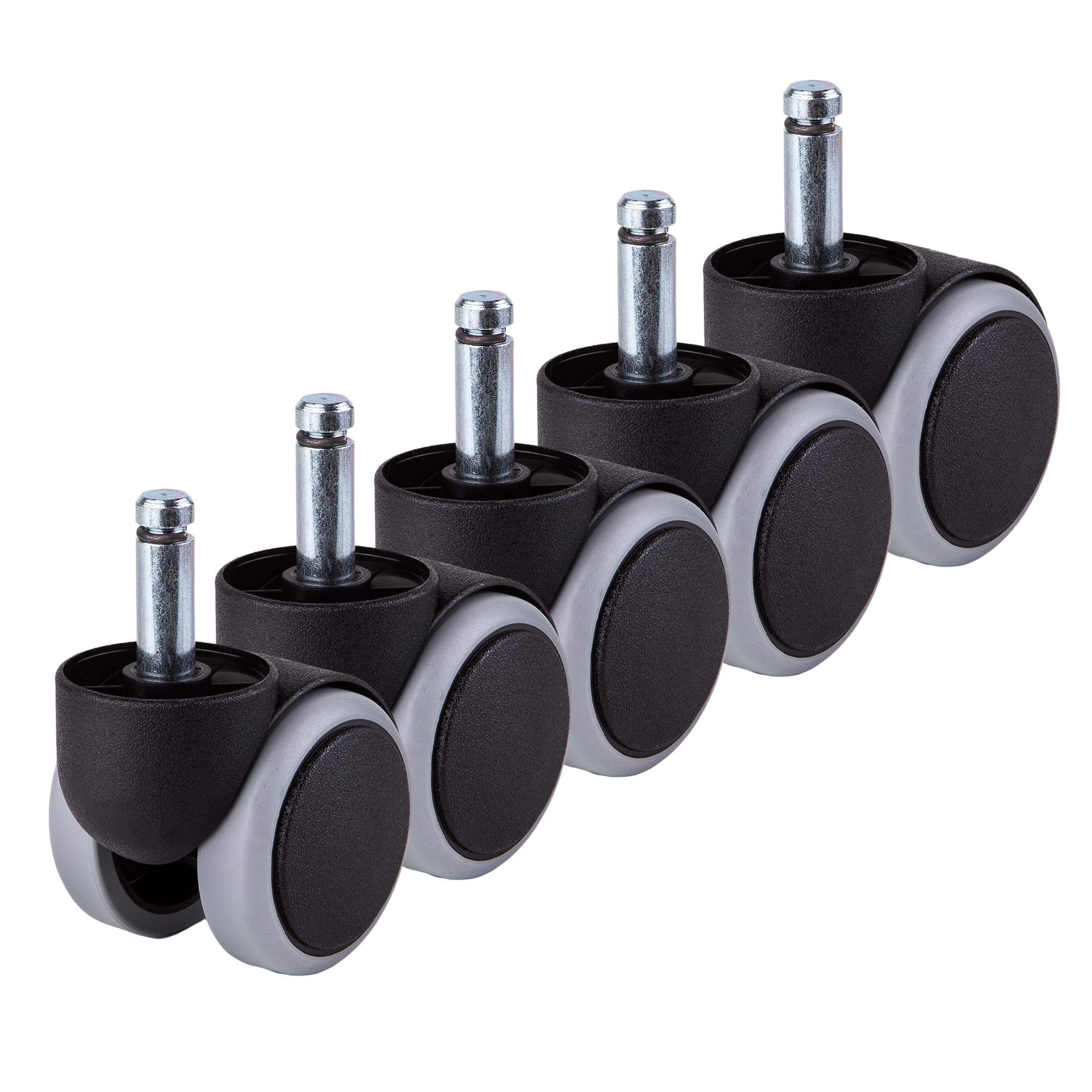 (for 1 Chair) 50 mm Rubber Chair Wheels Office Chair Castors Replacement Wheels Twin Castors Swivel Wheels Universal Stems for Replacement Casters No