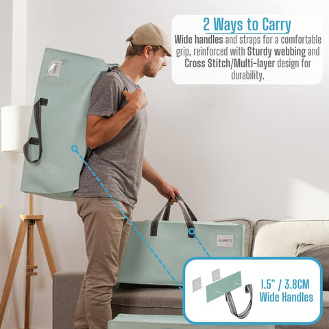 VENO 4 Pack Heavy-Duty Extra Large Moving Bags W/Backpack Straps, Moving House Essentials, Clothes Storage, Packing, Laundry Bags
