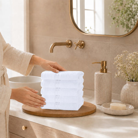 Hammetex Guest Towels Set of 5 30 x 50 cm 100% Cotton Terry Cloth