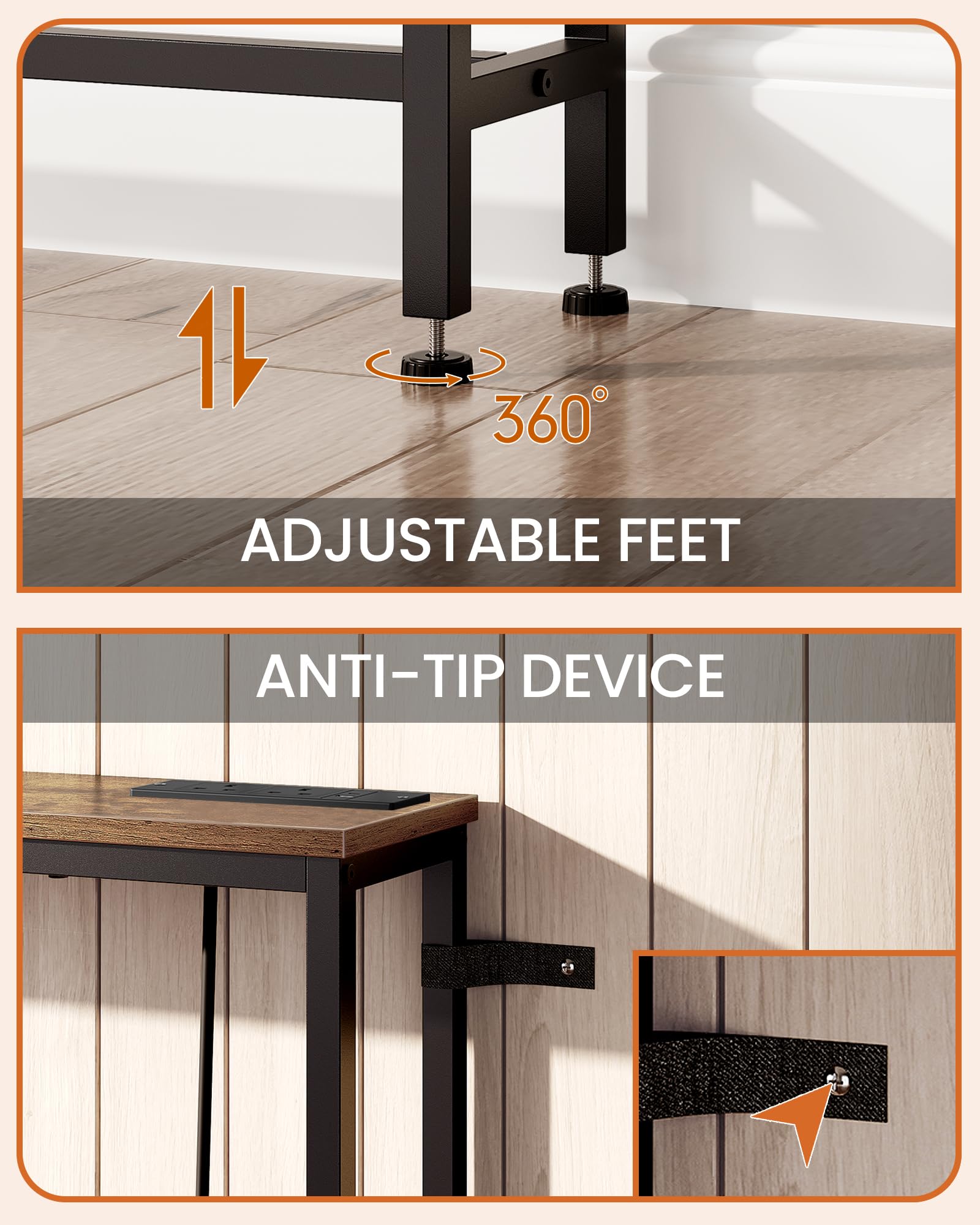CHOEZON 200 cm Narrow Console Table with Power Outlet, 18 cm Skinny Sofa Table, Long Behind Couch Table with Charging Station, for Entryway, Hallway