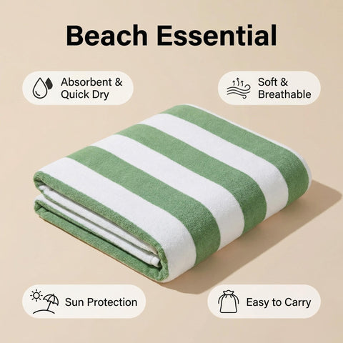 QIANSSE Sun Lounger Towel, 75x150cm Fitted Beach