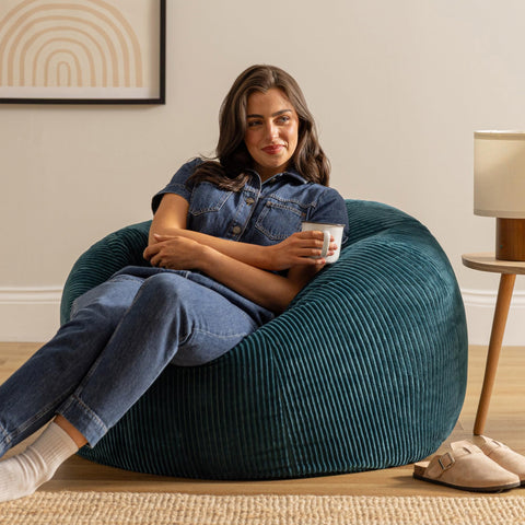 icon Kingston Cord Bean Bag with Filling Included, Teal