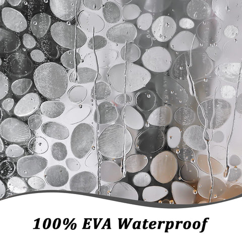 hjwanyin Shower Curtain, Long Shower Curtain Made of Mould PEVA, Stylish and Water Repellent Shower Liner for Bathroom (Cobblestone, 180 * 200cm)