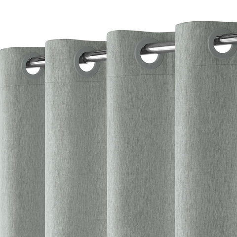 Hotel Style No Hook Rustic Linen Shower Curtain for Bathroom 230GSM Thick Fabric Texture Shower Curtains, Enhanced Waterproof, Weighted Hem