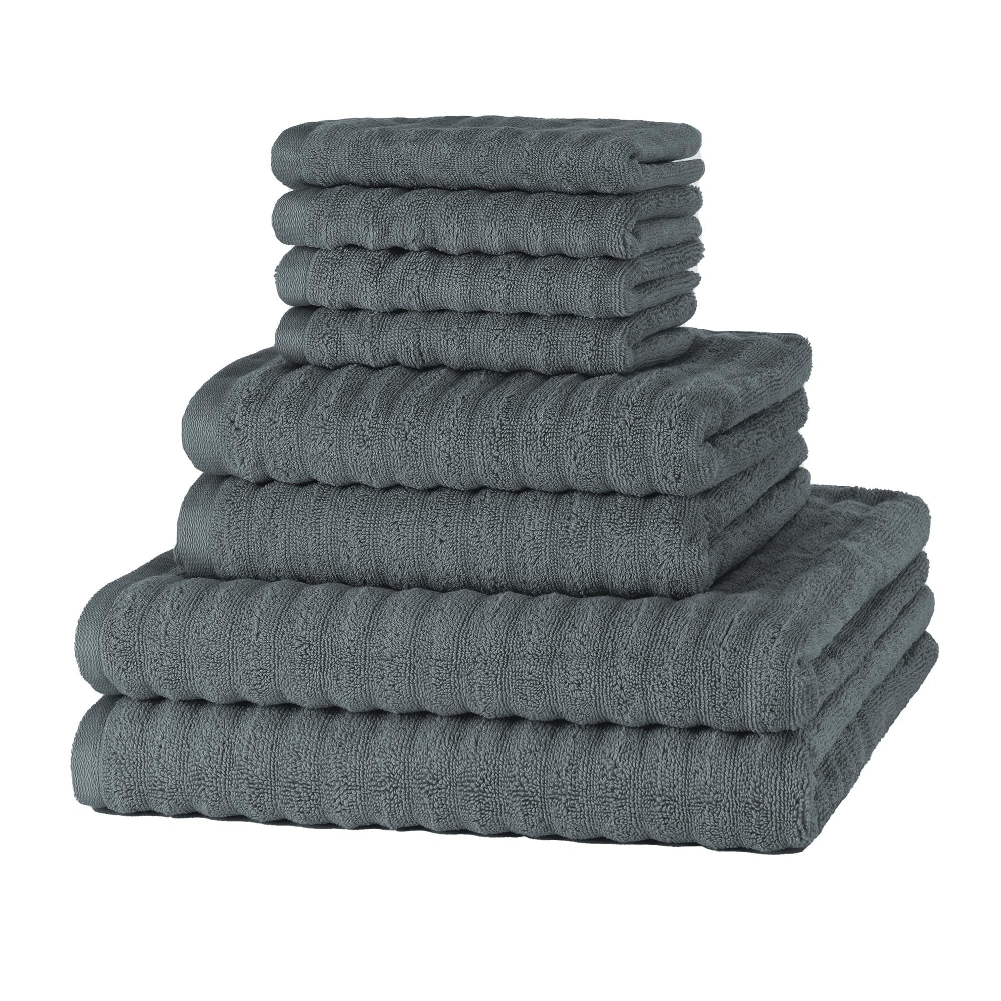 Merana OSLO towel set | quick-drying, soft & lint-free | terry luxury quality | 100% cotton terry | OEKO-TEX | 590 GSM | gift set | Dark gray
