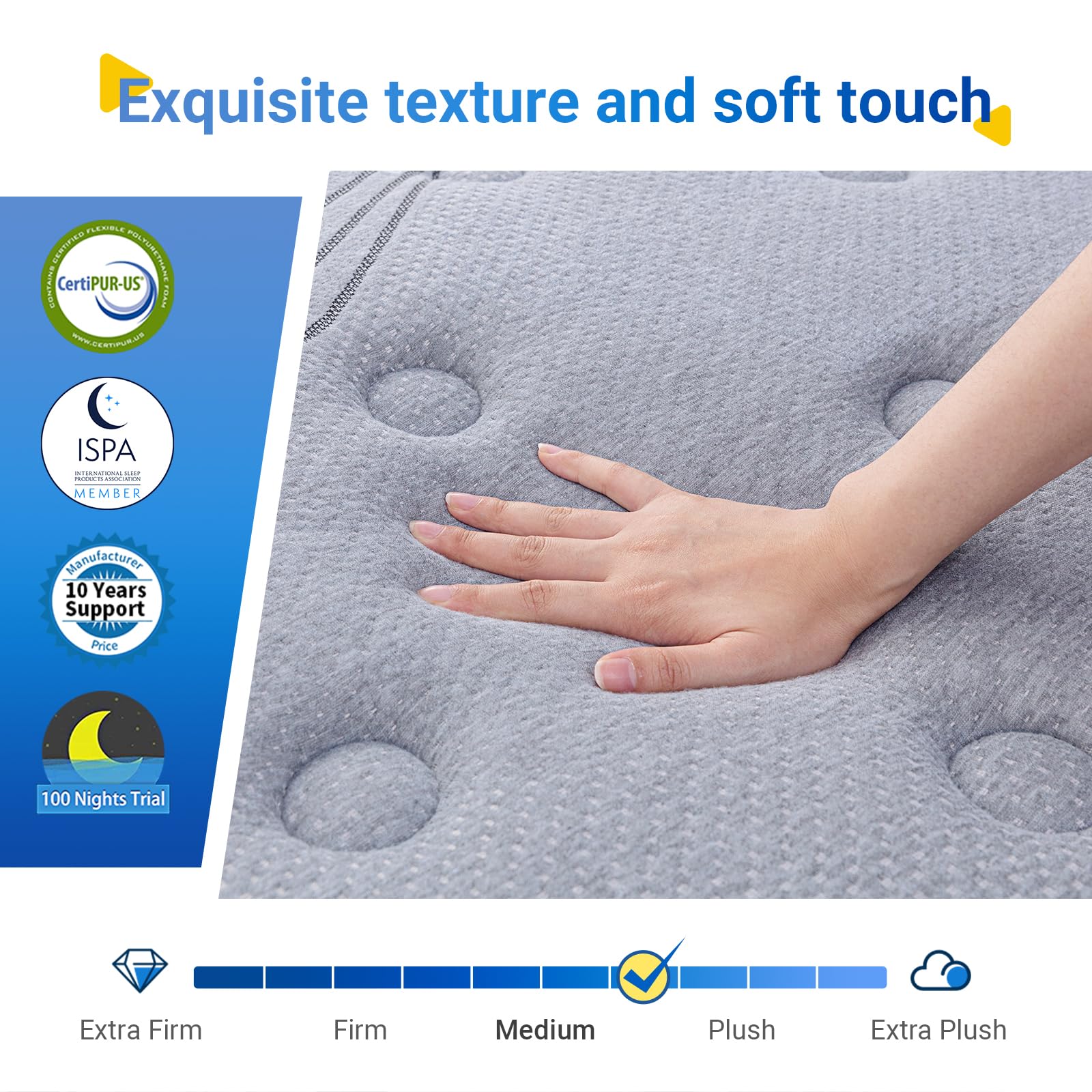 Avenco Bed Mattress Conventional, Gel Foam, King