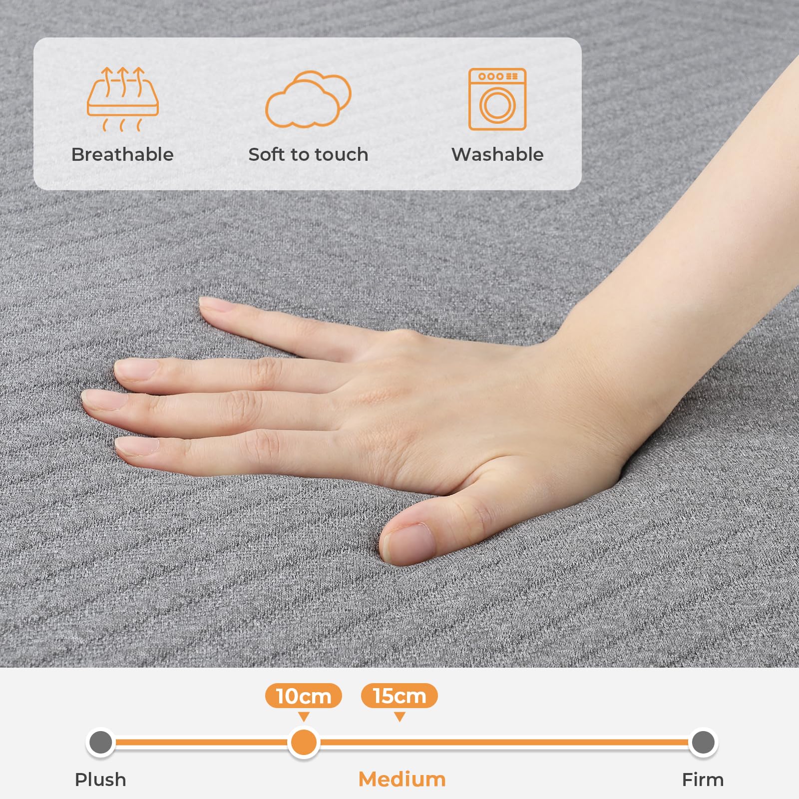 Vesgantti Folding Mattress Small Double 10CM Memory Foam Foldable Mattress