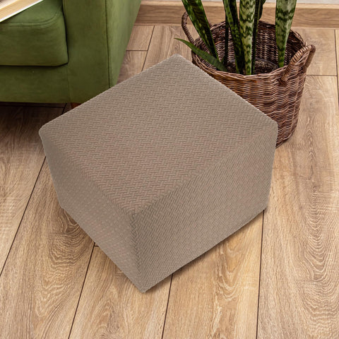 sourcing map Stretch Ottoman Cover Twill Square Ottoman Slipcover with Elastic for Foot Stool Living Room Bedroom Fit Length 57-70cm / 23"-27"