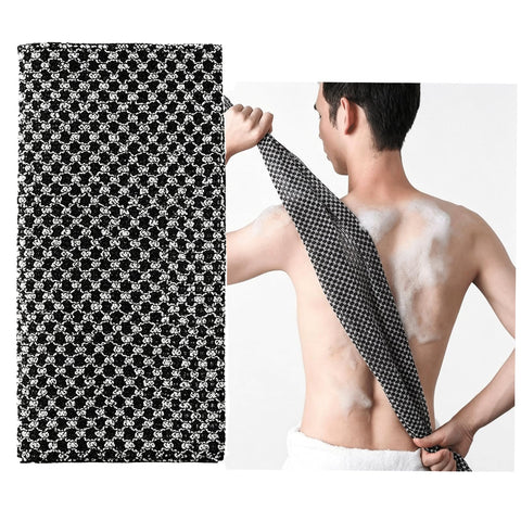 90cm Extra Long Exfoliating Towel for Back - Deep Clean Dead Skin Remover, Gentle Mesh Body Scrubber with Rich Lather