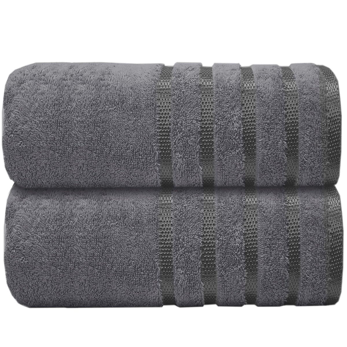 Casabella Deluxe 2 Piece Jumbo Bath sheet 90x180 cm 100% Cotton Extra Large Bath Towels Highly Absorbent Grey Bath sheets Towels