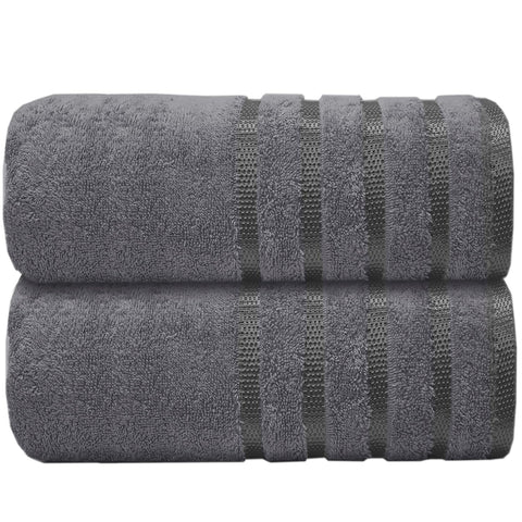 Casabella Deluxe 2 Piece Jumbo Bath sheet 90x180 cm 100% Cotton Extra Large Bath Towels Highly Absorbent Grey Bath sheets Towels